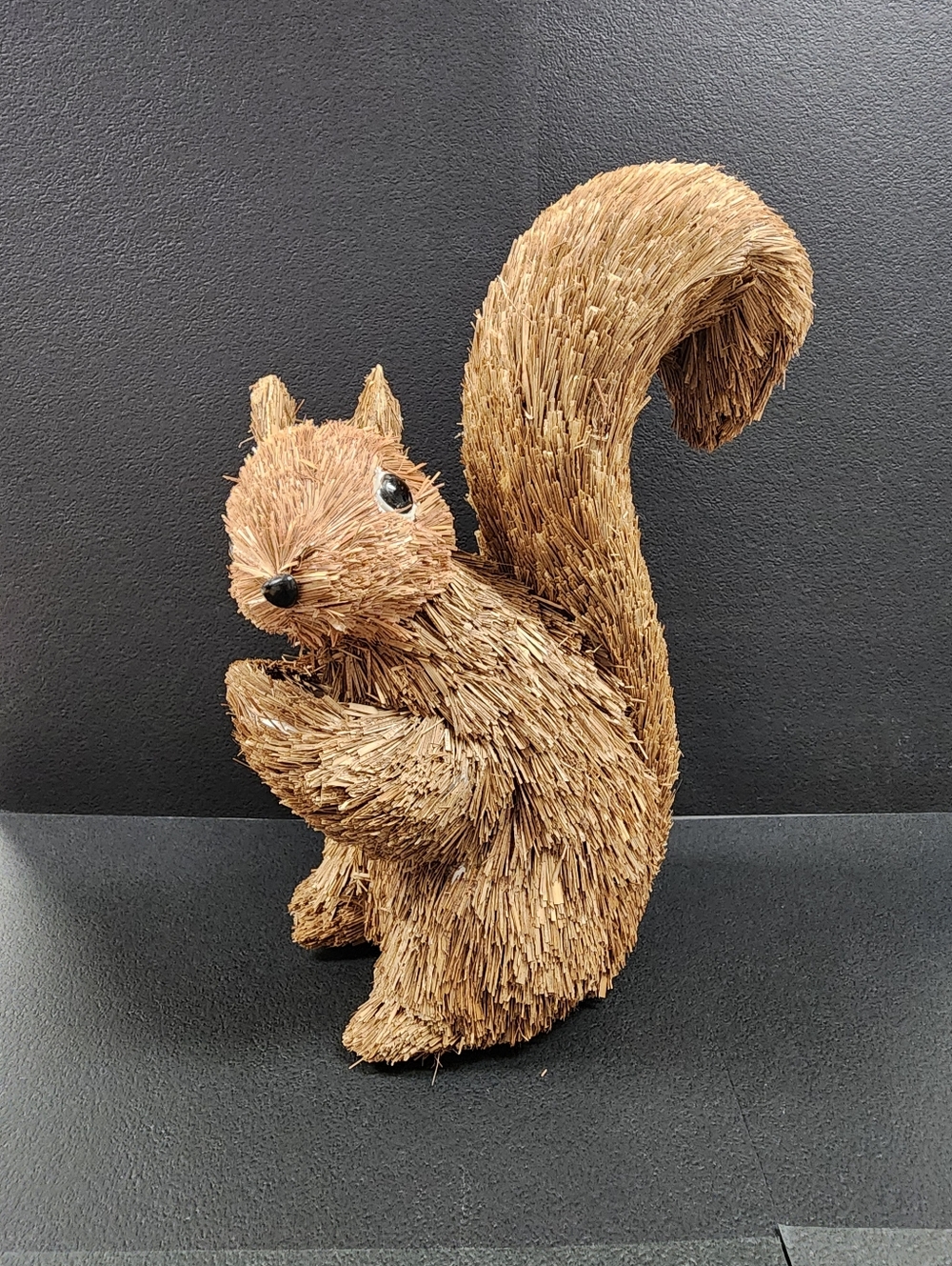 Natural Straw Squirrel Figurine - Brown